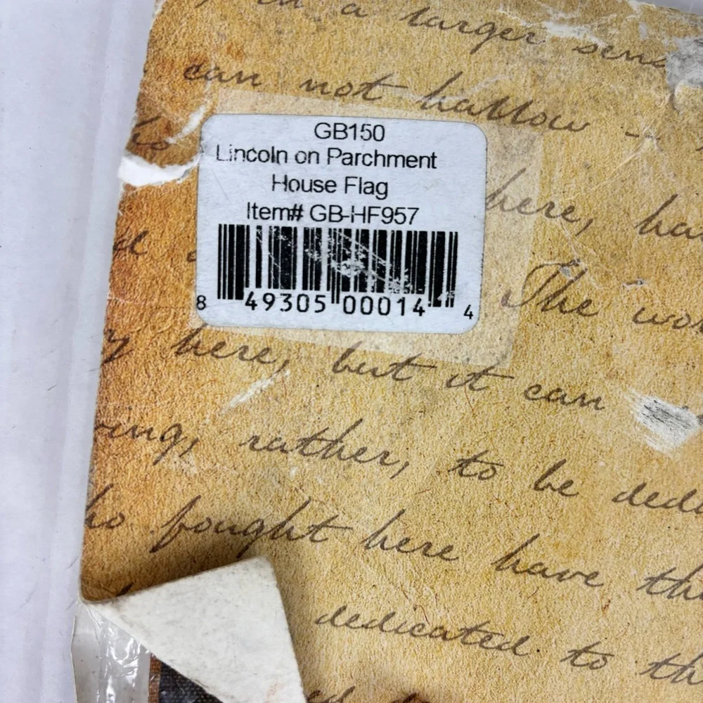 Gettysburg 150th Anniversary:President Lincoln on parchment design-House flag